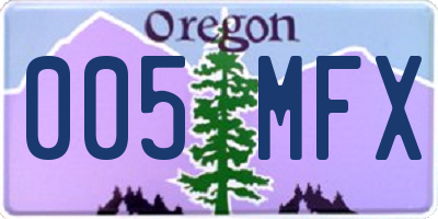 OR license plate 005MFX