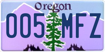 OR license plate 005MFZ