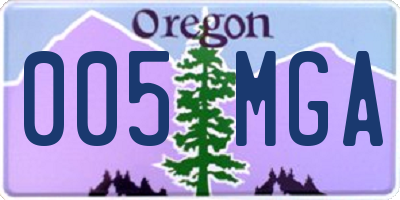 OR license plate 005MGA