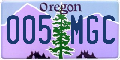 OR license plate 005MGC
