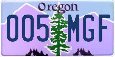 OR license plate 005MGF