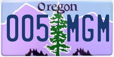 OR license plate 005MGM