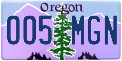OR license plate 005MGN