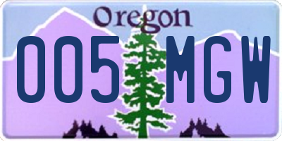 OR license plate 005MGW