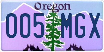 OR license plate 005MGX