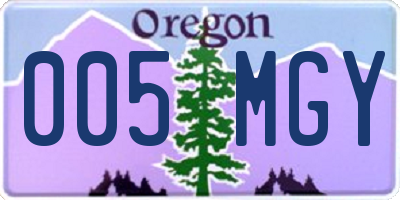 OR license plate 005MGY
