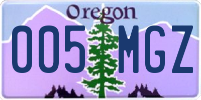 OR license plate 005MGZ