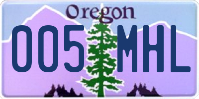 OR license plate 005MHL