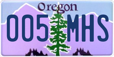 OR license plate 005MHS