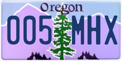 OR license plate 005MHX