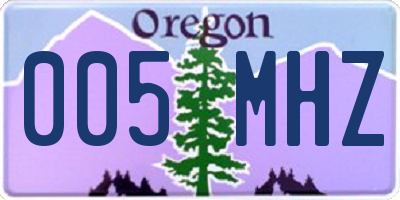 OR license plate 005MHZ