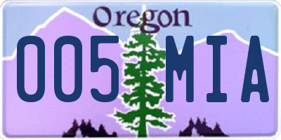 OR license plate 005MIA