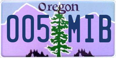 OR license plate 005MIB