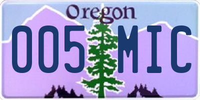 OR license plate 005MIC