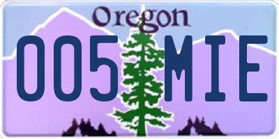OR license plate 005MIE