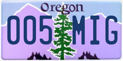 OR license plate 005MIG