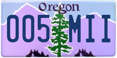 OR license plate 005MII