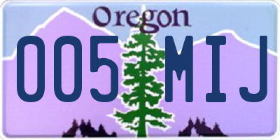 OR license plate 005MIJ