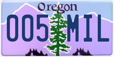 OR license plate 005MIL