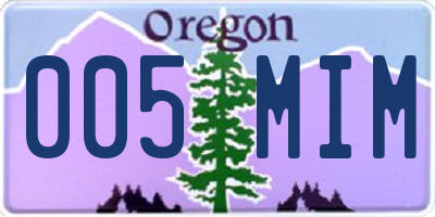 OR license plate 005MIM