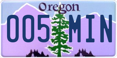 OR license plate 005MIN