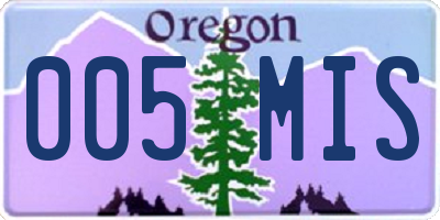 OR license plate 005MIS
