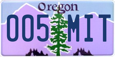 OR license plate 005MIT