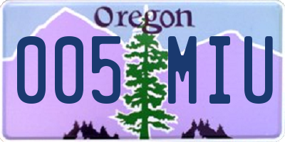 OR license plate 005MIU