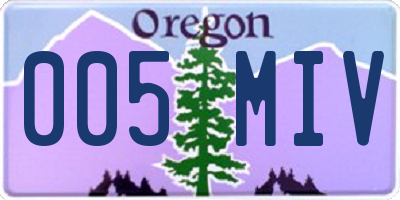 OR license plate 005MIV