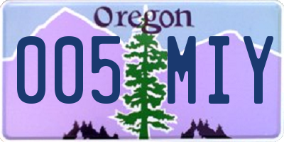 OR license plate 005MIY