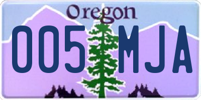 OR license plate 005MJA