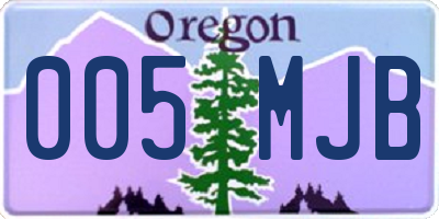 OR license plate 005MJB