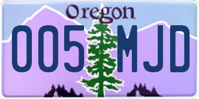 OR license plate 005MJD