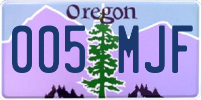OR license plate 005MJF