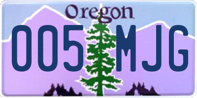 OR license plate 005MJG