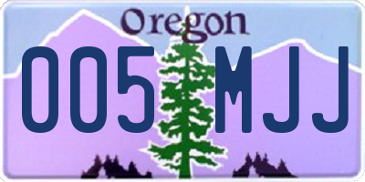 OR license plate 005MJJ