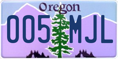 OR license plate 005MJL