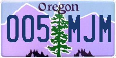 OR license plate 005MJM