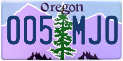 OR license plate 005MJO
