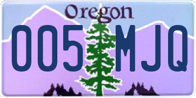 OR license plate 005MJQ
