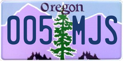 OR license plate 005MJS