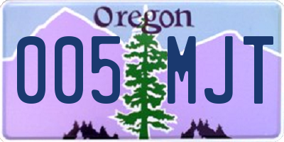 OR license plate 005MJT