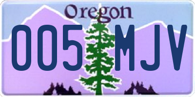 OR license plate 005MJV