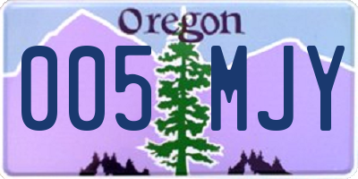 OR license plate 005MJY