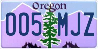 OR license plate 005MJZ