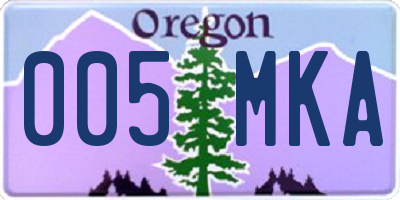 OR license plate 005MKA