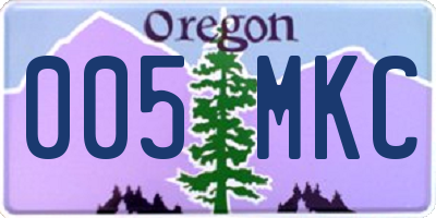 OR license plate 005MKC