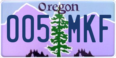 OR license plate 005MKF