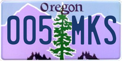 OR license plate 005MKS