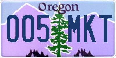 OR license plate 005MKT